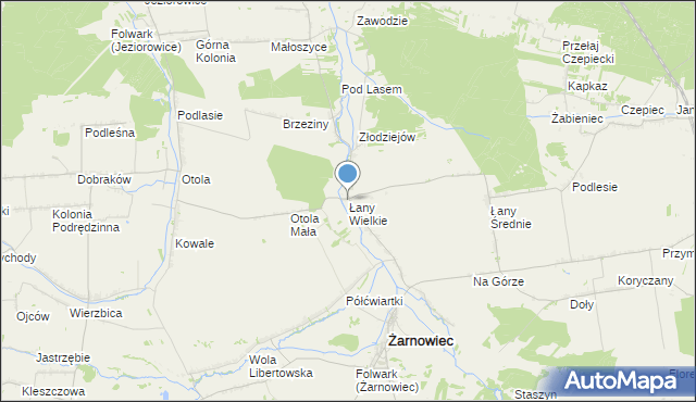 mapa Łany Wielkie, Łany Wielkie gmina Żarnowiec na mapie Targeo